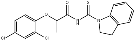 2-(2,4-dichlorophenoxy)-N-(2,3-dihydro-1H-indol-1-ylcarbonothioyl)propanamide Struktur