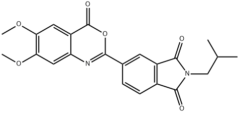 5-(6,7-dimethoxy-4-oxo-4H-3,1-benzoxazin-2-yl)-2-(2-methylpropyl)-1H-isoindole-1,3(2H)-dione Structure