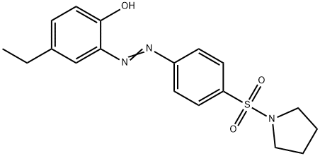 4-ethyl-2-{[4-(1-pyrrolidinylsulfonyl)phenyl]diazenyl}phenol Struktur