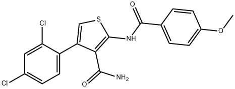 4-(2,4-dichlorophenyl)-2-[(4-methoxybenzoyl)amino]-3-thiophenecarboxamide Struktur