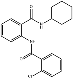 2-chloro-N-{2-[(cyclohexylamino)carbonyl]phenyl}benzamide Struktur