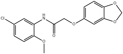 2-(1,3-benzodioxol-5-yloxy)-N-(5-chloro-2-methoxyphenyl)acetamide Struktur