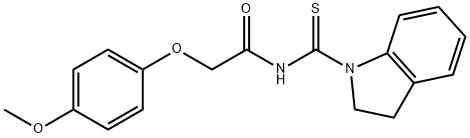 N-(2,3-dihydro-1H-indol-1-ylcarbonothioyl)-2-(4-methoxyphenoxy)acetamide Struktur