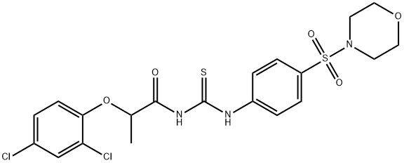 2-(2,4-dichlorophenoxy)-N-({[4-(4-morpholinylsulfonyl)phenyl]amino}carbonothioyl)propanamide Struktur