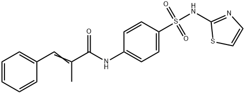 (Z)-2-methyl-3-phenyl-N-[4-(1,3-thiazol-2-ylsulfamoyl)phenyl]prop-2-enamide Struktur