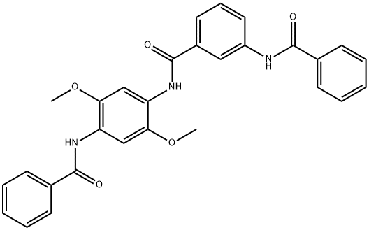 N-{2,5-dimethoxy-4-[(phenylcarbonyl)amino]phenyl}-3-[(phenylcarbonyl)amino]benzamide Struktur