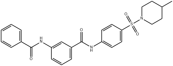 3-benzamido-N-[4-(4-methylpiperidin-1-yl)sulfonylphenyl]benzamide Struktur