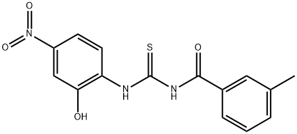 N-{[(2-hydroxy-4-nitrophenyl)amino]carbonothioyl}-3-methylbenzamide Struktur