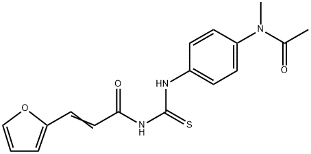 (E)-N-[[4-[acetyl(methyl)amino]phenyl]carbamothioyl]-3-(furan-2-yl)prop-2-enamide Struktur