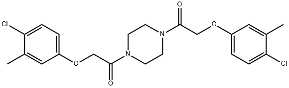 1,4-bis[(4-chloro-3-methylphenoxy)acetyl]piperazine Struktur