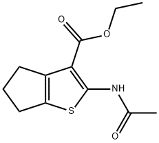 ethyl 2-acetamido-5,6-dihydro-4H-cyclopenta[b]thiophene-3-carboxylate Struktur