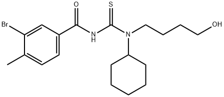 3-bromo-N-{[cyclohexyl(4-hydroxybutyl)amino]carbonothioyl}-4-methylbenzamide Struktur