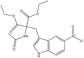 Propanedioic acid,2-(acetylamino)-2-[(5-nitro-1H-indol-3-yl)methyl]-, 1,3-diethyl ester Struktur