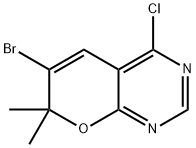 6-BROMO-4-CHLORO-7,7-DIMETHYL-7H-PYRANO[2,3-D]PYRIMIDINE Struktur