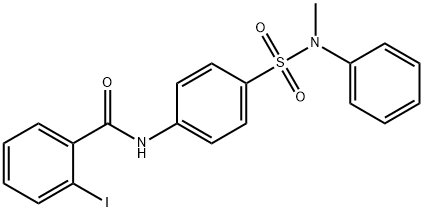 2-iodo-N-(4-{[methyl(phenyl)amino]sulfonyl}phenyl)benzamide Struktur