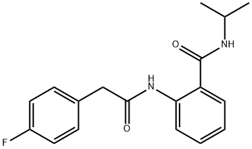 2-[[2-(4-fluorophenyl)acetyl]amino]-N-propan-2-ylbenzamide Struktur