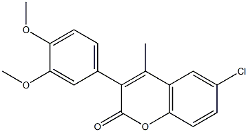 6-chloro-3-(3,4-dimethoxyphenyl)-4-methylchromen-2-one Struktur