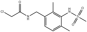 2-Chloro-N-(3-methanesulfonylamino-2,4-dimethyl-benzyl)-acetamide Struktur