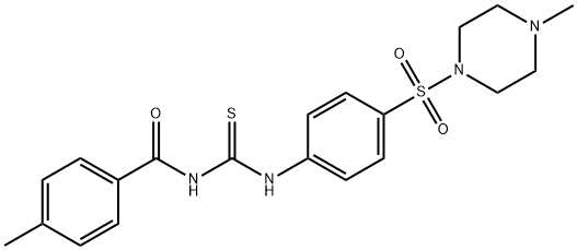 4-methyl-N-[[4-(4-methylpiperazin-1-yl)sulfonylphenyl]carbamothioyl]benzamide Struktur