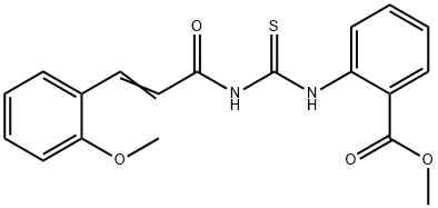 methyl 2-[({[3-(2-methoxyphenyl)acryloyl]amino}carbonothioyl)amino]benzoate Struktur