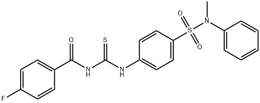 4-fluoro-N-{[(4-{[methyl(phenyl)amino]sulfonyl}phenyl)amino]carbonothioyl}benzamide Struktur