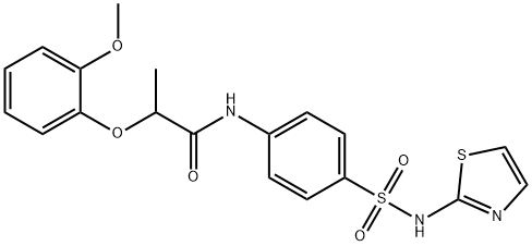 2-(2-methoxyphenoxy)-N-[4-(1,3-thiazol-2-ylsulfamoyl)phenyl]propanamide Struktur