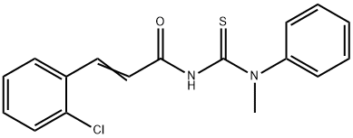 (E)-3-(2-chlorophenyl)-N-[methyl(phenyl)carbamothioyl]prop-2-enamide Struktur