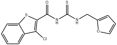 3-chloro-N-(furan-2-ylmethylcarbamothioyl)-1-benzothiophene-2-carboxamide Struktur