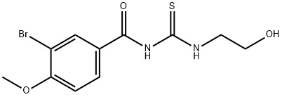 3-bromo-N-(2-hydroxyethylcarbamothioyl)-4-methoxybenzamide Struktur