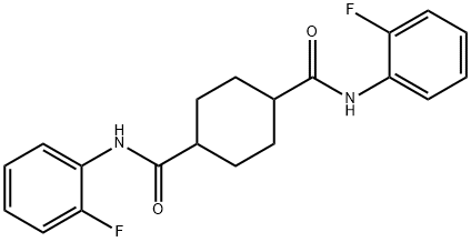 N,N'-bis(2-fluorophenyl)-1,4-cyclohexanedicarboxamide Struktur