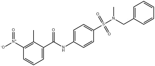 N-[4-[benzyl(methyl)sulfamoyl]phenyl]-2-methyl-3-nitrobenzamide Struktur