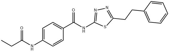 N-[5-(2-phenylethyl)-1,3,4-thiadiazol-2-yl]-4-(propanoylamino)benzamide Struktur