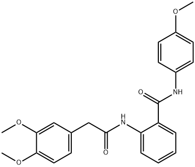 2-[[2-(3,4-dimethoxyphenyl)acetyl]amino]-N-(4-methoxyphenyl)benzamide Struktur