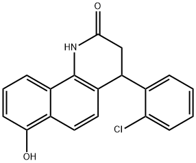 4-(2-chlorophenyl)-7-hydroxy-3,4-dihydro-1H-benzo[h]quinolin-2-one Struktur