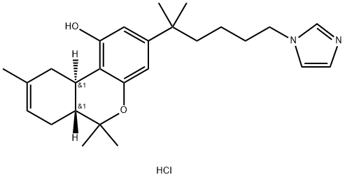 (6aR,10aR)-3-(6-imidazol-1-yl-2-methylhexan-2-yl)-6,6,9-trimethyl-6a,7,10,10a-tetrahydrobenzo[c]chromen-1-ol:hydrochloride Struktur