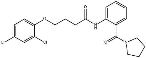 4-(2,4-dichlorophenoxy)-N-[2-(pyrrolidine-1-carbonyl)phenyl]butanamide Struktur