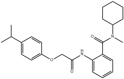 N-cyclohexyl-N-methyl-2-[[2-(4-propan-2-ylphenoxy)acetyl]amino]benzamide Struktur