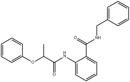 N-benzyl-2-(2-phenoxypropanoylamino)benzamide Struktur