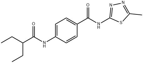 4-(2-ethylbutanoylamino)-N-(5-methyl-1,3,4-thiadiazol-2-yl)benzamide Struktur