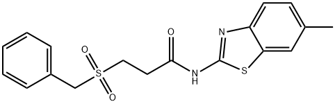 3-benzylsulfonyl-N-(6-methyl-1,3-benzothiazol-2-yl)propanamide Struktur