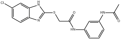 N-[3-(acetylamino)phenyl]-2-[(5-chloro-1H-benzimidazol-2-yl)sulfanyl]acetamide Struktur