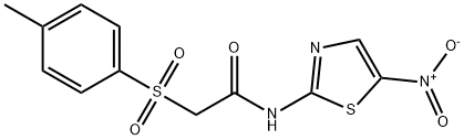 2-(4-methylphenyl)sulfonyl-N-(5-nitro-1,3-thiazol-2-yl)acetamide Struktur