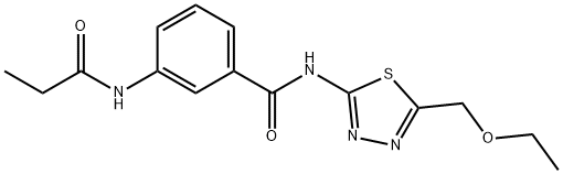 N-[5-(ethoxymethyl)-1,3,4-thiadiazol-2-yl]-3-(propanoylamino)benzamide Struktur