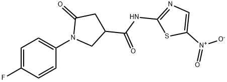 1-(4-fluorophenyl)-N-(5-nitro-1,3-thiazol-2-yl)-5-oxopyrrolidine-3-carboxamide Struktur