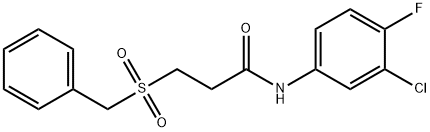 3-benzylsulfonyl-N-(3-chloro-4-fluorophenyl)propanamide Struktur