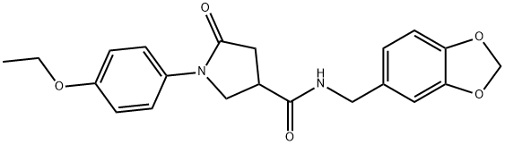 N-(1,3-benzodioxol-5-ylmethyl)-1-(4-ethoxyphenyl)-5-oxopyrrolidine-3-carboxamide Struktur