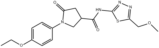 1-(4-ethoxyphenyl)-N-[5-(methoxymethyl)-1,3,4-thiadiazol-2-yl]-5-oxopyrrolidine-3-carboxamide Struktur