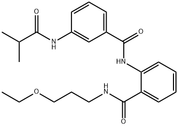 N-(3-ethoxypropyl)-2-[[3-(2-methylpropanoylamino)benzoyl]amino]benzamide Struktur