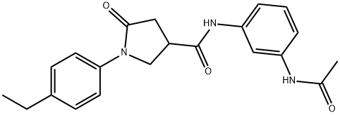 N-(3-acetamidophenyl)-1-(4-ethylphenyl)-5-oxopyrrolidine-3-carboxamide Struktur