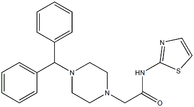 2-(4-benzhydrylpiperazin-1-yl)-N-(1,3-thiazol-2-yl)acetamide Struktur